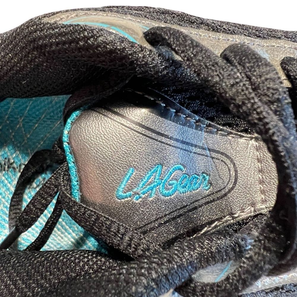 L.A. Gear Black Silver Teal Women's Sneakers - Picture 6 of 9